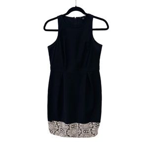 Ann Taylor Sleeveless Black Dress With Lace Detailing Size 2 Petite